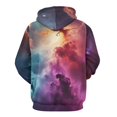 thumbnail image 3 of Galaxy Nebula Clouds Art Men's Women Vintage 3D Hooded Sweatshirt - All-Season Loose Fit Streetwear, 3 of 6