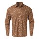 thumbnail image 1 of Camisas Negras Para Hombre Hombres manga larga otoño invierno flor Casual Top blusa camisas (Brown, M), 1 of 5