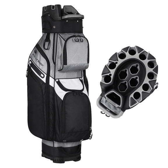 Hemoton Golf Cart Bag 14-Way Organizer Resilient Nylon Black for Golfers