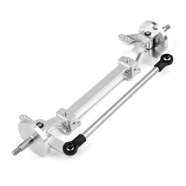 Riwcyla No Power Steering Axle Kit, 1:14 Scale Metal Front Axle Steering Link Rod Set Replacement for Tamiya Truck Tractor Series Remote Control Car Parts