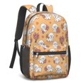 thumbnail image 2 of Bichon Frise and Floral Pink Pattern 17" Waterproof Oxford School Backpacks for Teens, S-Shape Padded Straps, for School, Travel, Hiking, Camping, 2 of 5