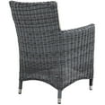 thumbnail image 3 of Modway Summon Dining Aluminum and Rattan Patio Armchair in Canvas/Beige, 3 of 4