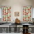 thumbnail image 2 of Vintage Strawberry Tier Kitchen Curtains for Bathroom Living Rod Pocket Window Drapes 28"x39" 2 Panels Window Treatment Tiers, 2 of 4
