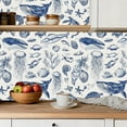thumbnail image 5 of Peel and Stick Wallpaper Contact Paper Nautical Ocean Life Whales Jellyfish Turtles Sea Creatures Blue White Self Adhesive and Removable 23.6in x 118in, 5 of 8