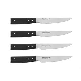 Pfaltzgraff Serrated Steak Knives Black Handle w Rivets in Plastic Sheath  11