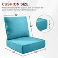 thumbnail image 2 of Gymojoy 24 in. x 24 in. x 6 in.Deep Seat Cushion Set, Olefin 4-Piece Deep Seating Outdoor Replacement Lounge Chair loveseat Sofa Cushion in Baby Blue, 2 of 6