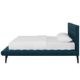 thumbnail image 4 of Contemporary Modern Urban Designer Bedroom Queen Size Platform Bed Frame, Fabric, Blue, 4 of 6