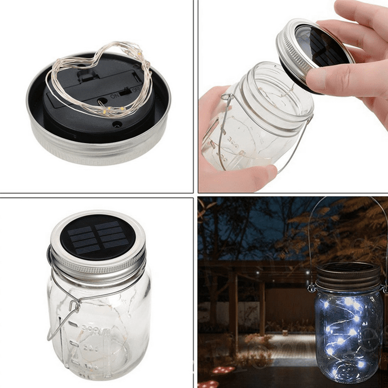 TSV Solar Mason Jar Lid Lights, 6 Pack 10 Led String Fairy Star Firefly Jar Lids Lights, Best for Mason Jar Decor,Patio Garden Decor Solar Laterns Table Light TSV Solar Mason Jar Lid Lights, 6 Pack 10 Led String Fairy Star Firefly Jar Lids Lights, Best for Mason Jar Decor,Patio Garden Decor Solar Laterns Table Light