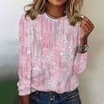 thumbnail image 2 of Long Sleeve Shirts for Women Lightweight Long Sleeve Pullover Tops for Women Fall Fashionable Printed Round Neck Casual Blouses, 2 of 4