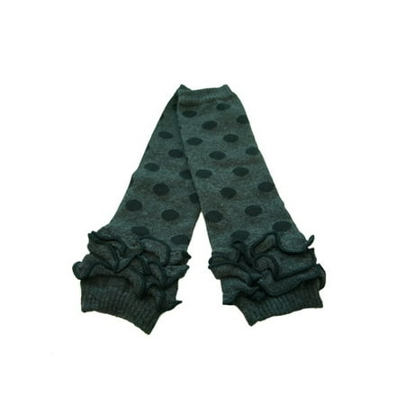 

Wrapables® Baby Polka Dot and Solid Color Leg Warmers O/S Gray and Black Ruffles