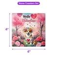 thumbnail image 5 of Hello Valentine’s Day Corgi Flower Crown Romantic Pink Floral Set of 4 Stone Coasters Welsh Corgi Dog Lover Gifts Idea 4x4in Absorbent Soapstone Coaster - 00031, 5 of 5