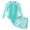 Mint Green, variant on WOYY Little Girl's Long Sleeve Zip-Up Rash Guard One-Piece Swimsuit with Boyshorts Set