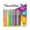 Paper Mate Point Guard Flair Bullet Point Stick Pen, Assorted Colors, .7mm, 12/Set