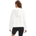 thumbnail image 4 of DARING DIVA Women's Stylish Cropped Half Zip Hoodie with Trendy Side Slits S White, 4 of 7