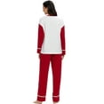thumbnail image 4 of Unique Bargains Women's Round Neck Nightwear with Pants Loungewear Pajama Sleepwear Sets, 4 of 5