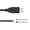thumbnail image 3 of Cable de alimentación tipo pigtail USB 5V 5A de 0.5M/2Ft de Uxcell, 4 piezas de conector de cable abierto de 2 pines con enchufe USB-A de 18AWG, 3 of 5