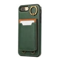 thumbnail image 6 of Wallet Back Case for iPhone 7 Plus/8 Plus with Wrist Strap, Stylish Magnetic Card Holder Finger Ring Kickstand PU Leather Lanyard Shockproof Slim Phone Case Cover for iPhone 7 Plus/8 Plus, Green, 6 of 7