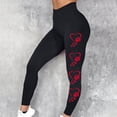 thumbnail image 3 of lcziwo Stars Print Workout Leggings for Women High Waisted Stretchy Bootcut Yoga Pants Casual Compression Tummy Control Athletic Tights Black XXL, 3 of 5