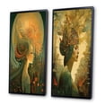 thumbnail image 3 of Designart "Déesse de Rêverie Rétro en Couleurs Rêveuses" Femme à la Mode Ensemble d'Art Mural Encadré de 2 - Ensemble de Cadres Muraux Bleu Charmant pour Décoration Intérieure, 3 of 6
