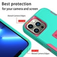 thumbnail image 4 of Xhy iPhone 12 Pro Max Case with Screen Protector Tempered Glass, Military Grade Case with Magnetic Car Mount, Hybrid Hard Case, 6.7 inch Cover for Men Women, Green & Rose red, 4 of 6