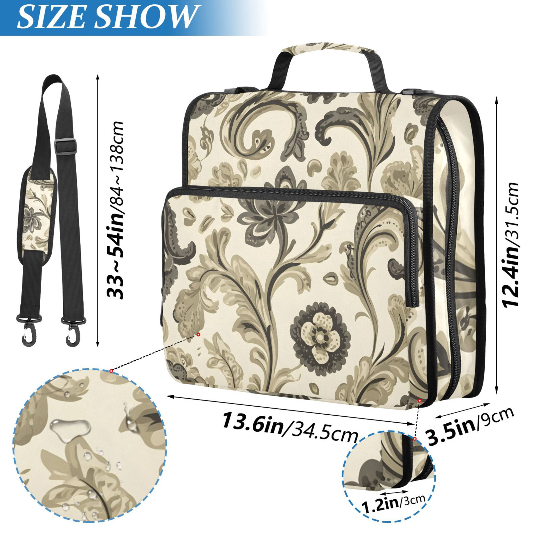 ALAZA Zipper Binder Artistic Paisley Floral 3 Ring Trapper Keeper File Folder Organizer Bag