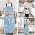 thumbnail image 2 of Yayeee Chief Kitchen Apron with Pockets for Cooking Water Resistant Unisex Adjustable Neck Strap, Blue Snowflake, 2 of 7