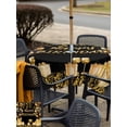 thumbnail image 4 of Outdoor Tablecloth with Umbrella Hole and Zipper, Happy Birthday Square Table Cloth 60x60 Inch Waterproof Tablecloth, Gifts Golden Black Balloons Goblet Glitter Ribbons Picnic Table Cover for Patio, 4 of 7
