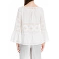thumbnail image 3 of Max Studio London Womens Lace-Trim Peplum Blouse, White, Medium, 3 of 3