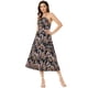 thumbnail image 1 of Vestido midi bohemio con cuello halter y cintura recortada de verano para mujer Multicolor Negro XL, 1 of 5