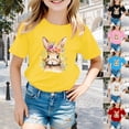 thumbnail image 5 of MUXiin Girls Easter Shirts Size 7/8 Cartoon Bunny Short Sleeve T Shirts Comfortable Easter Day Tee Shirt T Shirt for Boys and Girls Easter Gifts for Kids(Pink,3-4 Years), 5 of 5