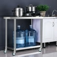 thumbnail image 3 of Gymax 24'' x 36'' Stainless Steel Commercial Kitchen Work Table w/ 4 Wheels, 3 of 10