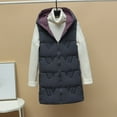 thumbnail image 2 of Cavosen Womens Quilted Vest Plus Size Sleeveless Vest with Pocket Zipper Hooded Loose Jacket Windproof Warm Fall Outerwear, 2 of 8