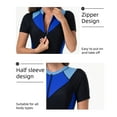 thumbnail image 4 of Stamzod Shorty Wetsuits for Women Front Zip Short Sleeve Diving Suit One Piece Surfing Swimsuits for Women Blue Y XS, 4 of 7