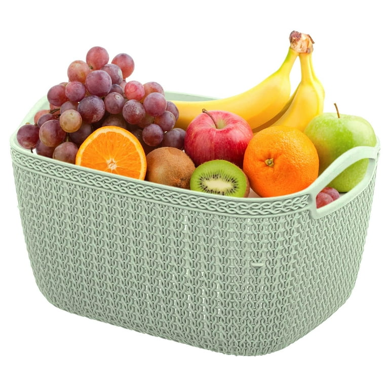 Kuber Industries Unbreakable Plastic Basket|Storage Basket With Lid|Fruit  Basket For Kitchen|Vegetable Basket For Storage|Pack of 3|MULTI Small