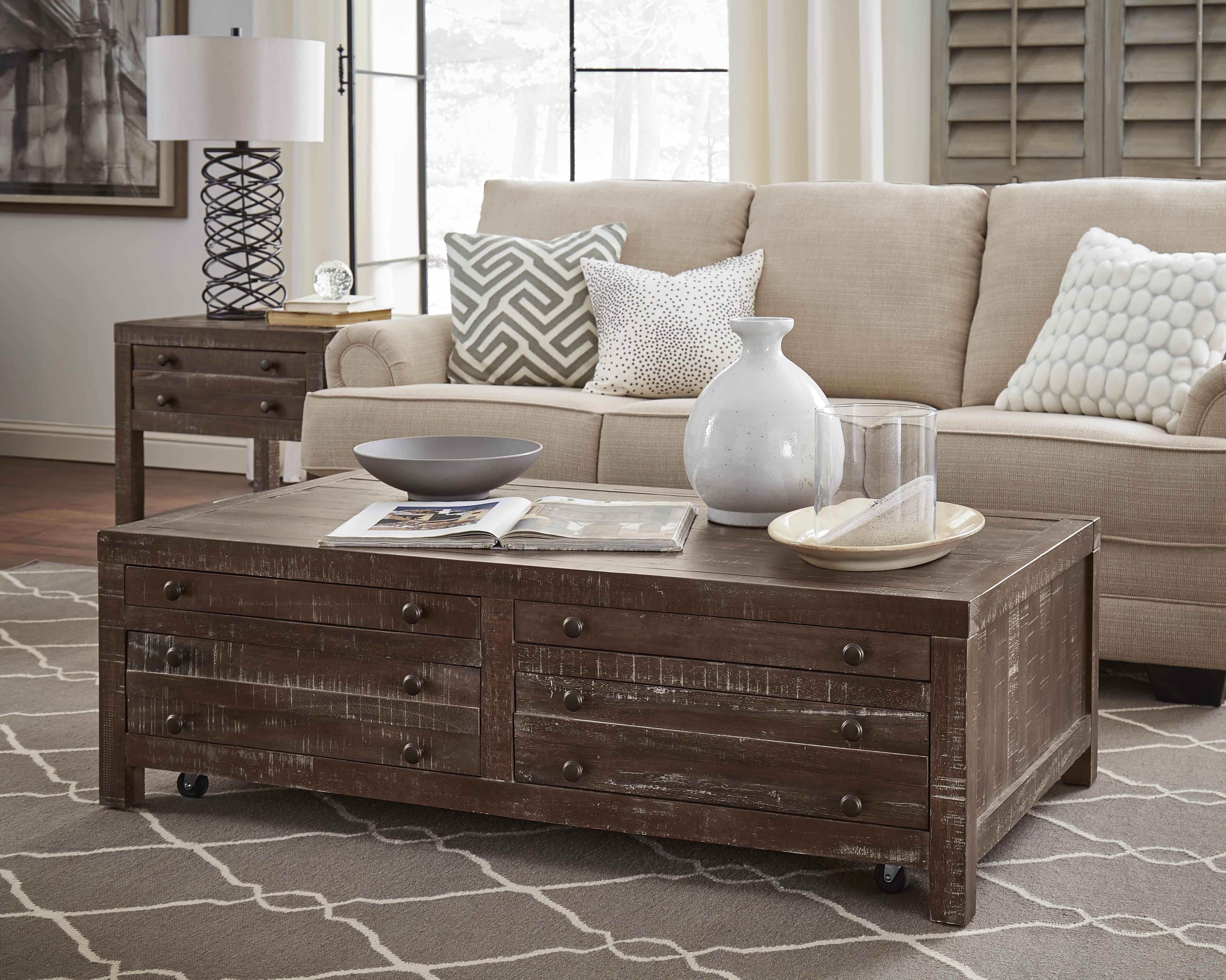 Solid Timber Coffee Table Townsend Solid Wood Castered Coffee Table in Java - Walmart.com