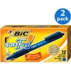 (2 pack) (2 Pack) BIC Soft Feel Retractable Ballpoint Pen, Blue Ink, .8mm, Fine, Dozen