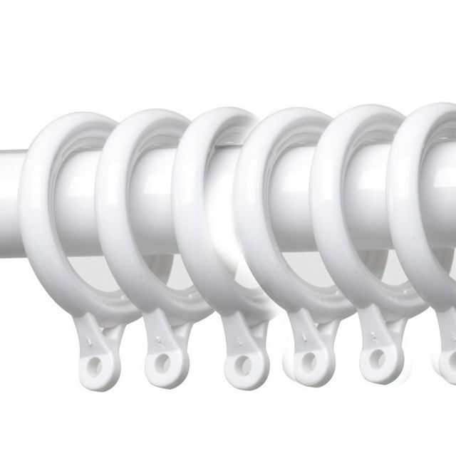 Coofit 50PCS Curtain Ring Plastic Drapery Ring Drapery Curtain Eyelet Ring