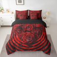 thumbnail image 2 of Castle Fairy Kids Teens Adults Valentine's Day Floral Rose Bedding Comforter Set 7pcs,Romantic Lover Couple Queen Bedding Sets Super Cozy,Abstract Geometric Stripes Queen Sheet Sets, 2 of 8