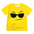 thumbnail image 3 of YUEHUA Kids Short Sleeve Tee Shirt Boys Girls Solid Color Cute Expression Print Tops Loose Fit Comfy Crewneck Pullover Tees, 3 of 6