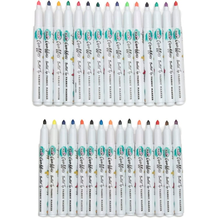 Fabric Markers Permanent for Clothes Washable: 24 Colors Fabric Paint Pens  No Bleed Clothing Dye Pen