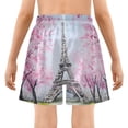 thumbnail image 5 of joogoo Eiffel Tower Cherry Blossoms Boys Swim Trunks Beach Swimsuit Shorts Boxer 7Y, 5 of 8