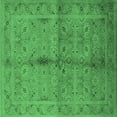 thumbnail image 1 of Ahgly Company Indoor Square Oriental Emerald Green Industrial Area Rugs, 4' Square, 1 of 4