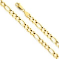 thumbnail image 2 of Wellingsale 14k Yellow Gold Polished Solid 5.5mm Figaro 3+1 Open Chain Necklace - 20", 2 of 6