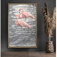 thumbnail image 1 of PixonSign Framed Canvas Print Wall Art Two Flamingos in Water Animals Wilderness Photography Modern Art Contemporary Portrait Black and White for Living Room, Bedroom, Office - 16"x24" Natural, 1 of 5
