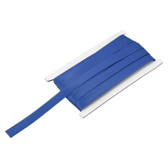 Uxcell Double Fold Bias Tape for Sewing 5/8 Inch x 12 Yards Satin Pre-fold Continuous Binding Tape for Seaming Quilting Hemming Binding DIY Crafts, Sapphire Blue
