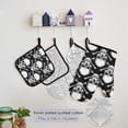 thumbnail image 5 of Skull Head and Crossbones 5 Pcs Kitchen Set Heat Resistant Oven Mitts and Non-Slip Pot Holders with Adjustable Cooking Apron, 5 of 6