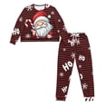 thumbnail image 2 of DISNIMO Santa Claus Snowflake Print Pajama Set for Women 2 Pcs Pj Sets Casual Fashion Sleepwear with Pocket Long Sleeve Nightwear with Long Pants Round Neck Lounge Set, S, 2 of 7