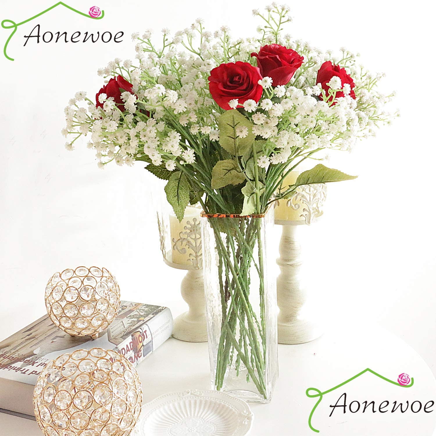 Outdoor Gardening Home Living 12 Stems White Wedding Filler Arrangement Artificial Fake Silk Flowers Florist Wreath Supplies 20 Baby S Breath Gyp