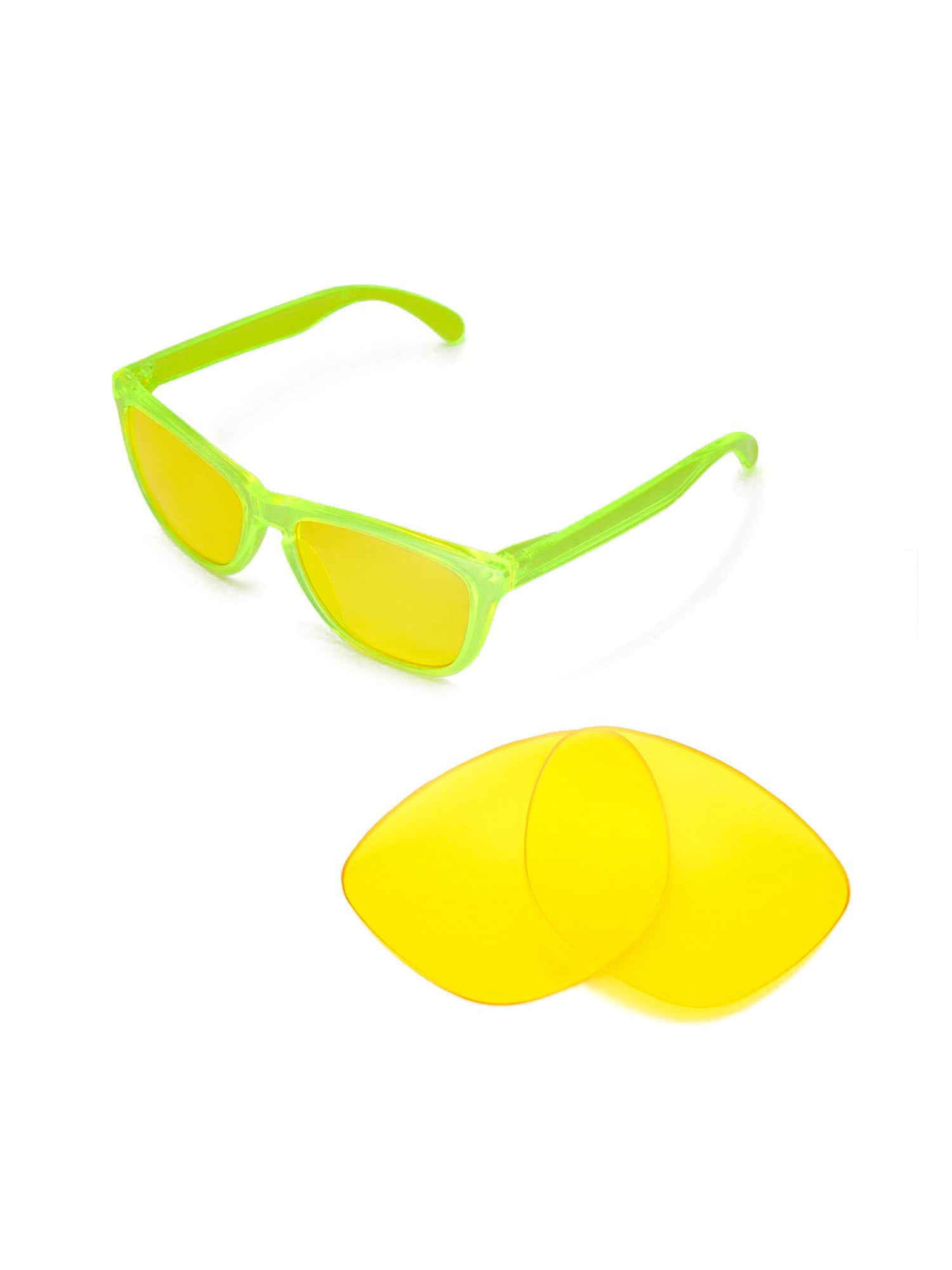 Walleva Yellow Replacement Lenses for Oakley Frogskins Sunglasses -  