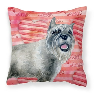 Love Design with Dog Fabric Decorative Pillow